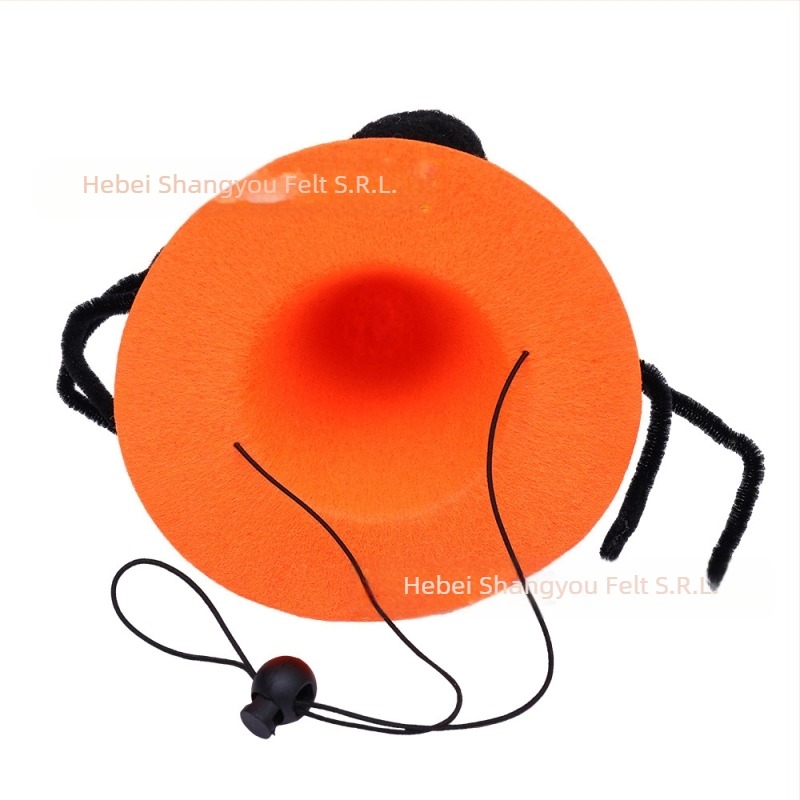 Șapcă pentru câine de Halloween cu model păianjen – felt, țesătură cu laser, stil desenat (Model: Păianjen; Material: Felt; Țesătură: Laser; Stil: Cartoon; Sărbătoare: Halloween)