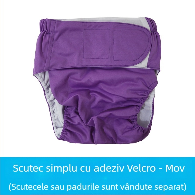 Scutece textile pentru adulți cu Velcro, impermeabile, fibre de poliester, Clasa B, 40–90 kg, 100 buc.