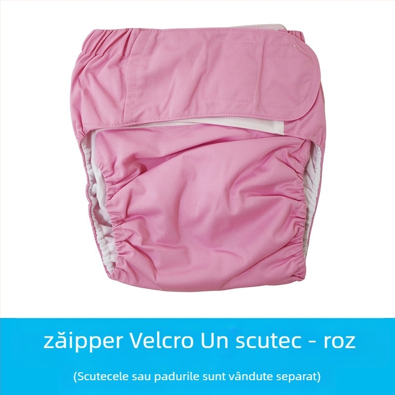 Scutece textile pentru adulți cu Velcro, impermeabile, fibre de poliester, Clasa B, 40–90 kg, 100 buc.