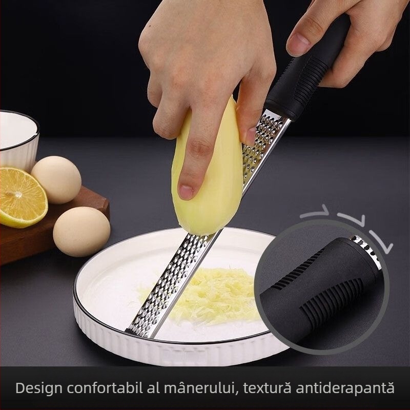 Răzuitor multifuncțional din oțel inoxidabil, cu răzuitor pentru coaja de lămâie