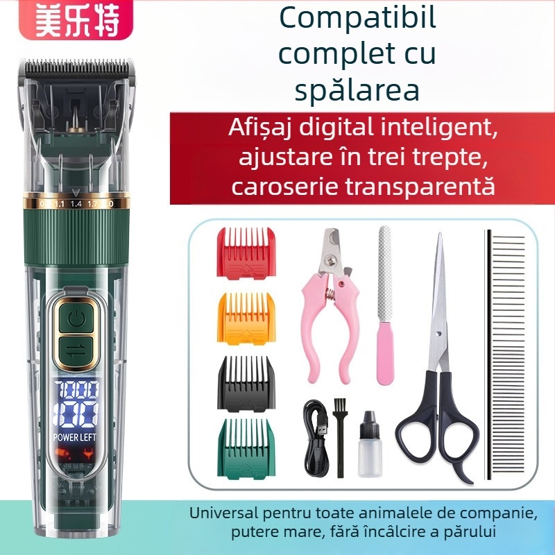 Set de tuns pentru animale de companie: mașină de tuns electrică pentru câini și pisici, corp din ABS, modelul G7