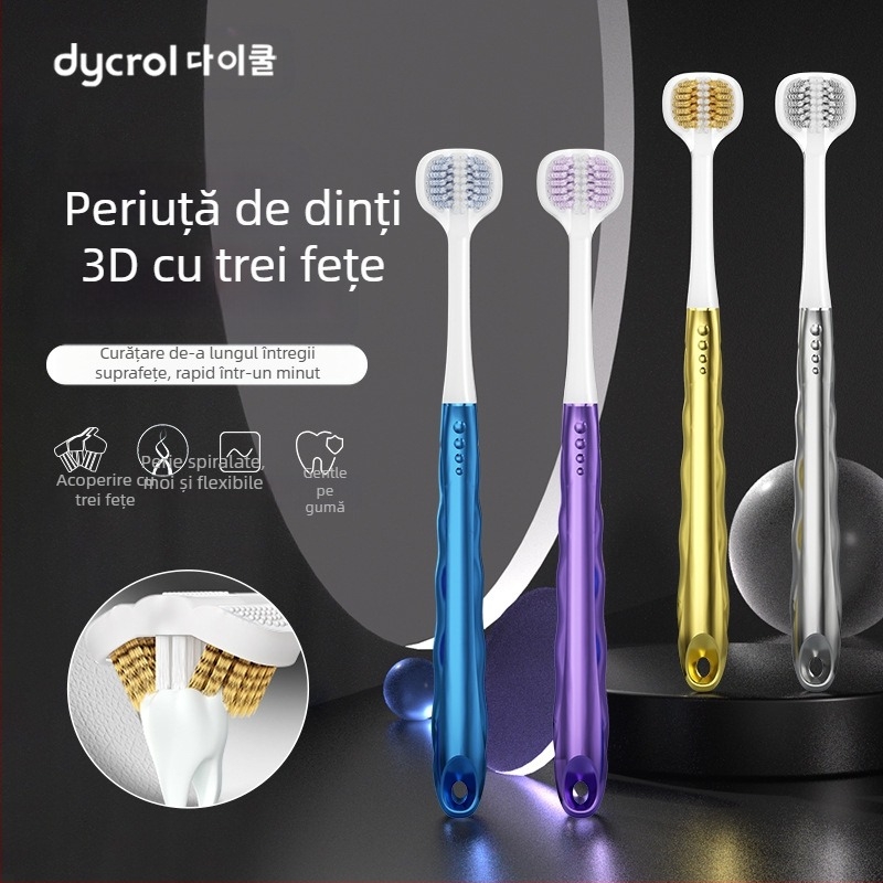 Perie de dinți cu trei fețe pentru adulți, protecție gingivală și peri moi | Banner/Benoy | Periuță de dinți manuală