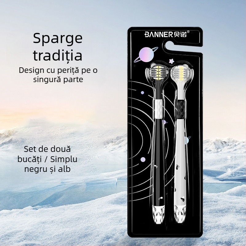 Perie de dinți cu trei fețe pentru adulți, protecție gingivală și peri moi | Banner/Benoy | Periuță de dinți manuală