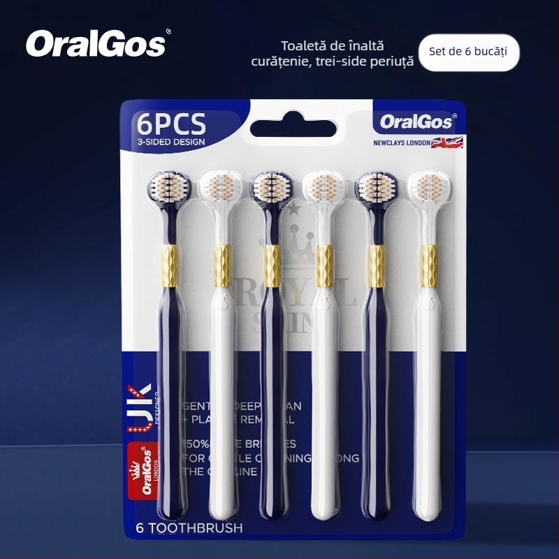 Perie de dinți cu trei fețe pentru adulți, protecție gingivală și peri moi | Banner/Benoy | Periuță de dinți manuală