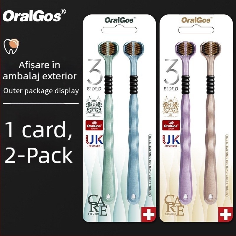 Perie de dinți cu trei fețe pentru adulți, protecție gingivală și peri moi | Banner/Benoy | Periuță de dinți manuală