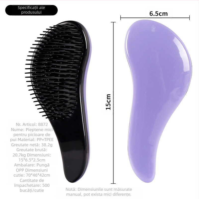 Pheaya pieptene de păr din plastic — anti încâlcire, netezire și masaj, ușor și portabil