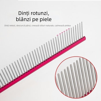 Tanizaki Pieptene pentru animale de companie, din oțel inoxidabil, mâner lat, îndepărtarea părului în exces