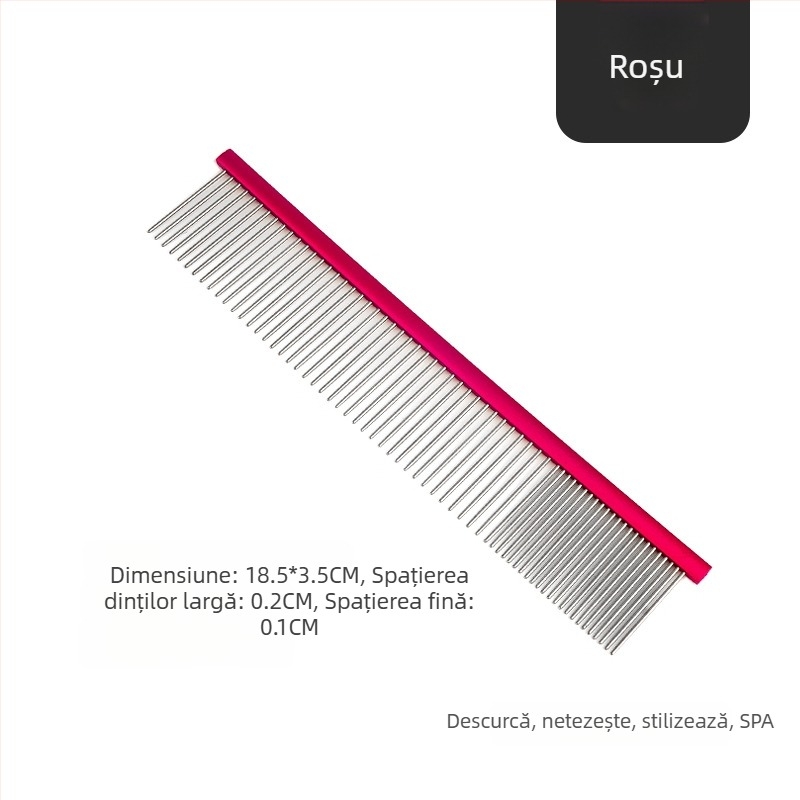 Tanizaki Pieptene pentru animale de companie, din oțel inoxidabil, mâner lat, îndepărtarea părului în exces