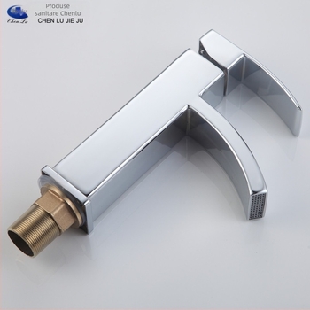 Robinet de bazin – apă caldă și rece, cu o singură gaură, jet cascadă, aliaj de cupru, miez ceramic, 0–90°C, 10 MPa