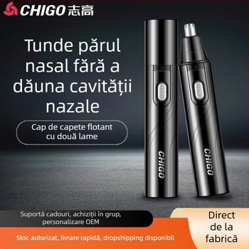 Trimmer pentru nas Chigo, cu cap lavabil detașabil, model CX-ZD2 reîncărcabil, baterie încorporată 300–500 mAh, ABS