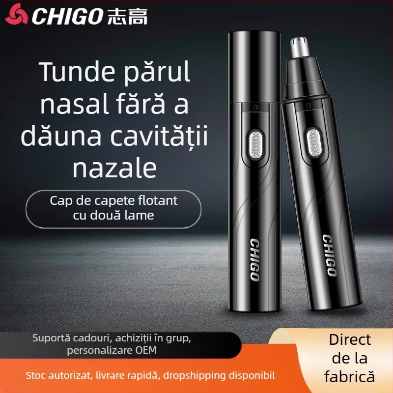 Trimmer pentru nas Chigo, cu cap lavabil detașabil, model CX-ZD2 reîncărcabil, baterie încorporată 300–500 mAh, ABS