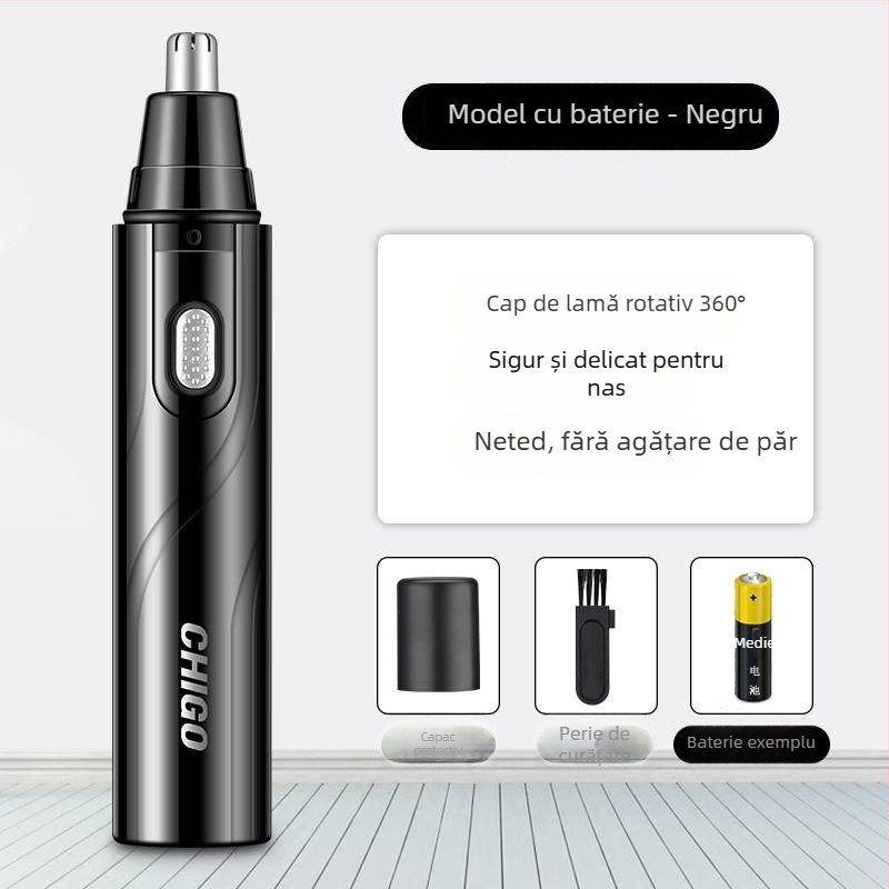 Trimmer pentru nas Chigo, cu cap lavabil detașabil, model CX-ZD2 reîncărcabil, baterie încorporată 300–500 mAh, ABS