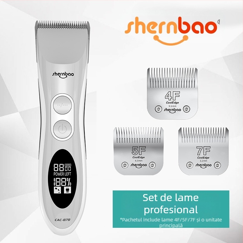 Shenbao 878 Clipper electric fără fir pentru îngrijire a câinilor