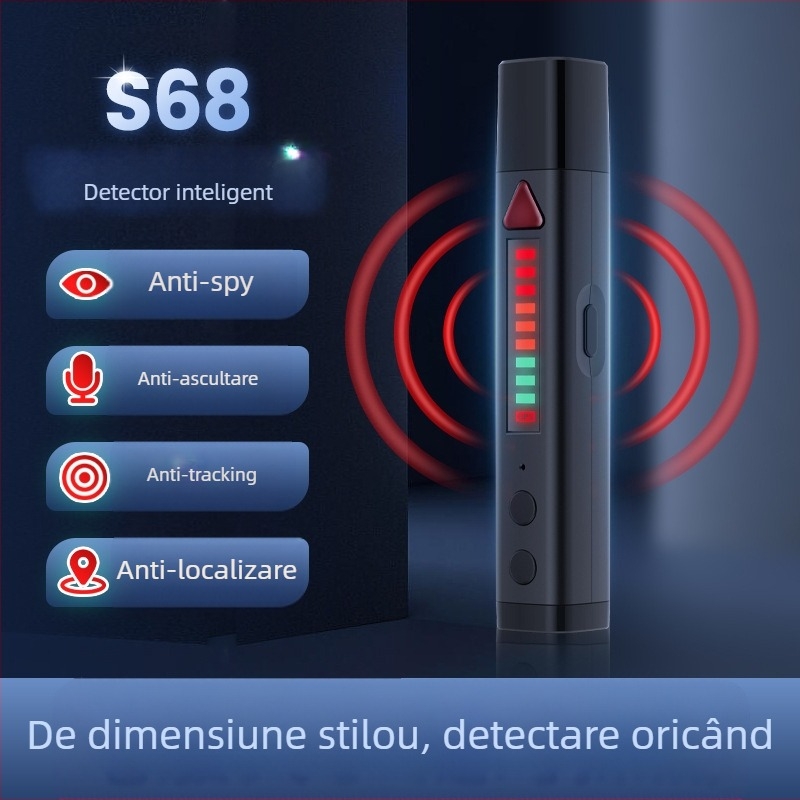 S68 detector wireless de semnal – stilou detectoare camere, bandă de frecvențe 1-8000, interval de detecție 0.1-10, dimensiuni 120×18×18 mm