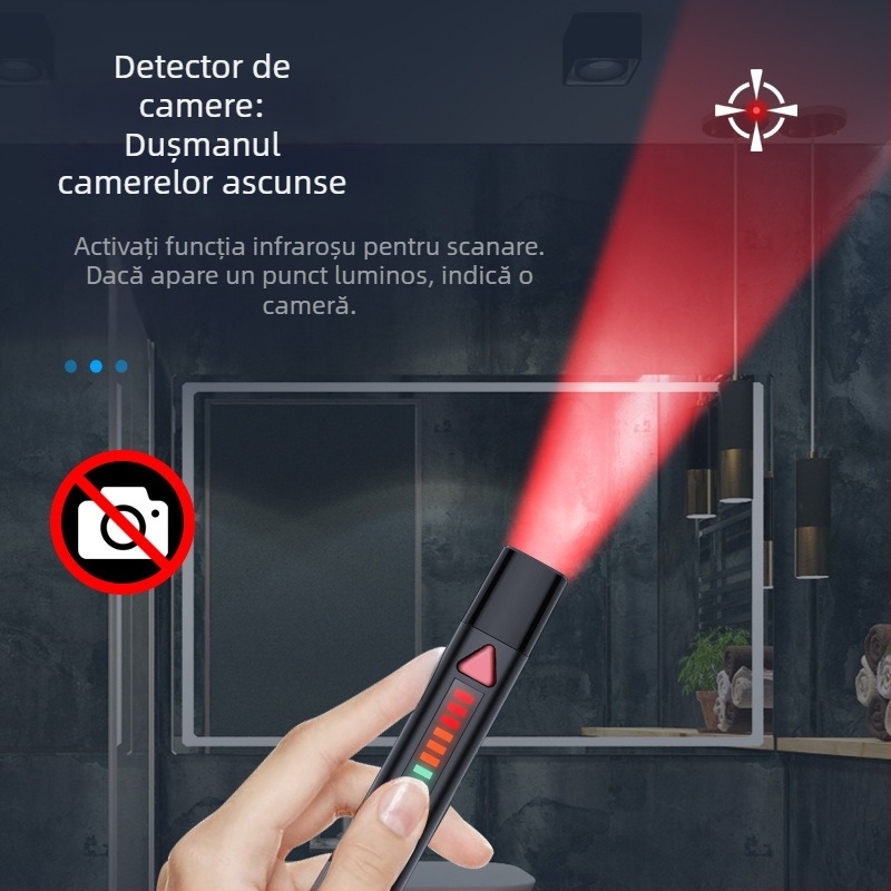 S68 detector wireless de semnal – stilou detectoare camere, bandă de frecvențe 1-8000, interval de detecție 0.1-10, dimensiuni 120×18×18 mm