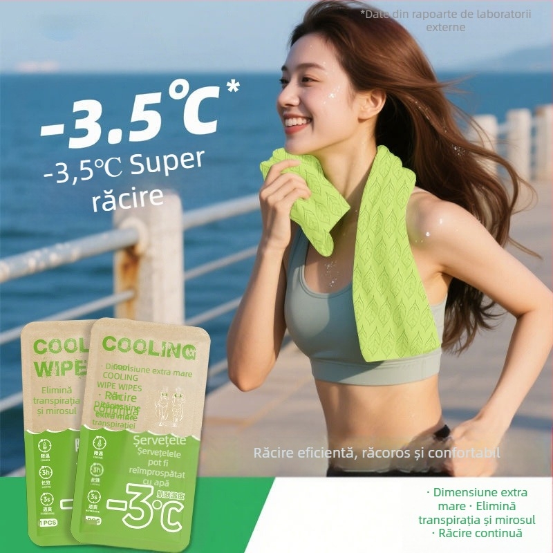 Șervețele răcoritoare pentru sport și activități în aer liber, țesătură netesută, fibră 100D, proces de imprimare, unisex, prosop de față