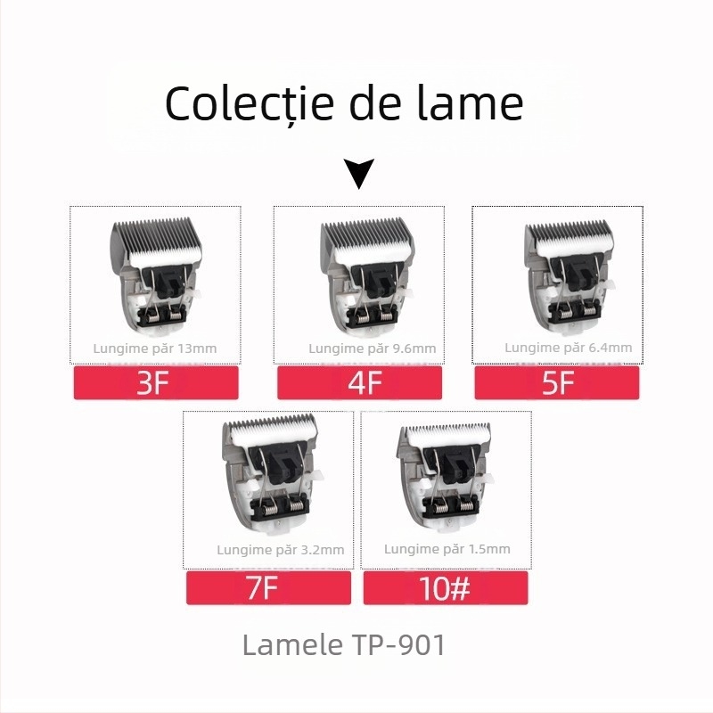 Mașină de tuns electrică pentru animale de companie TP-901/701/301, lamă profesională pentru animale, unealtă de îngrijire