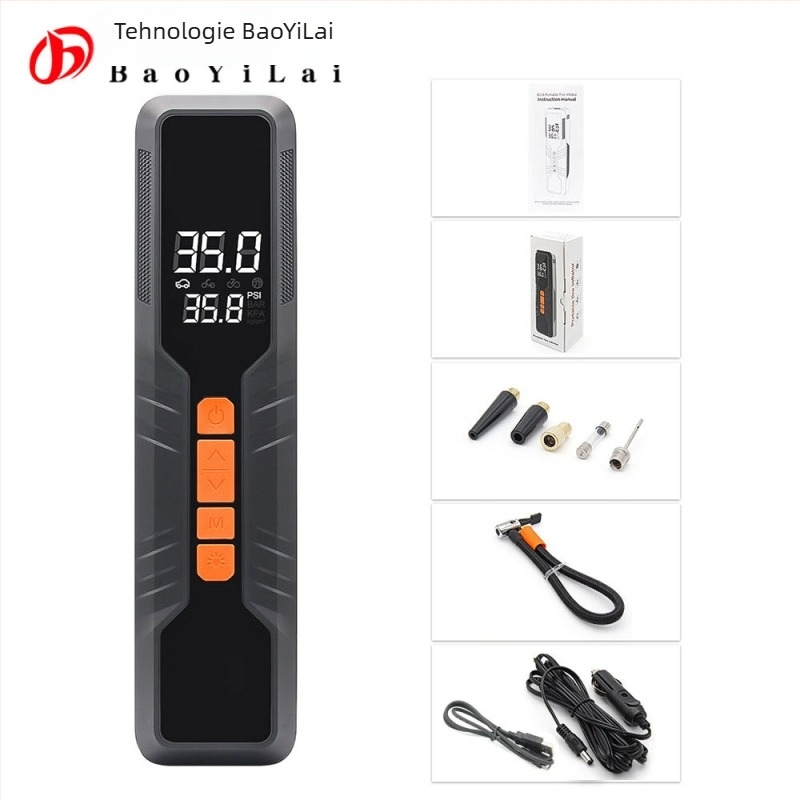 Umflător portabil pentru anvelope, fără fir, 60W, DC11.1V, 6000mAh, -20°C până la 80°C