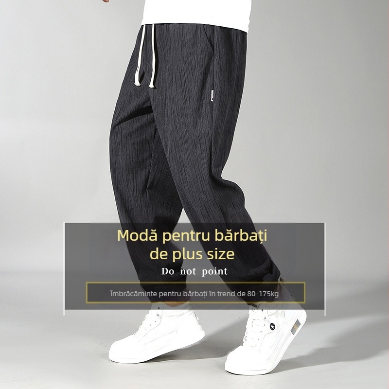 Pantaloni casual pentru bărbați din catifea poliesterică, croială lejeră, talie medie, țesătură subțire, deschidere la gambă mică