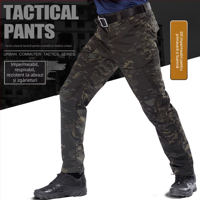 Pantaloni tactici pentru bărbați, nylon, elastici, uscare rapidă, primăvară, cu multe buzunare, stil cargo