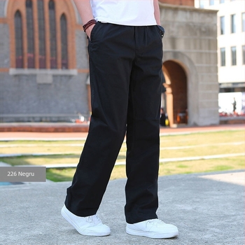 Pantaloni bărbătești croială dreaptă, țesătură poliester, căptușeală fleece, potriviți pentru toate cele patru anotimpuri