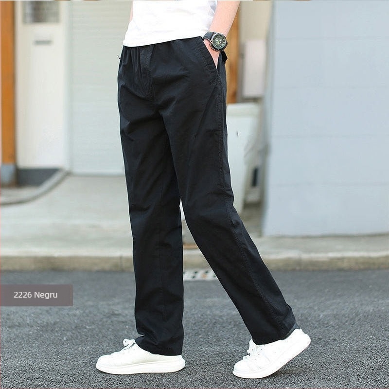 Pantaloni bărbătești croială dreaptă, țesătură poliester, căptușeală fleece, potriviți pentru toate cele patru anotimpuri