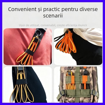 Bandă de reținere tactic din PA66 nylon cu închidere automată, catarame duble și design pliabil pe ambele capete, grosime 1.66 mm