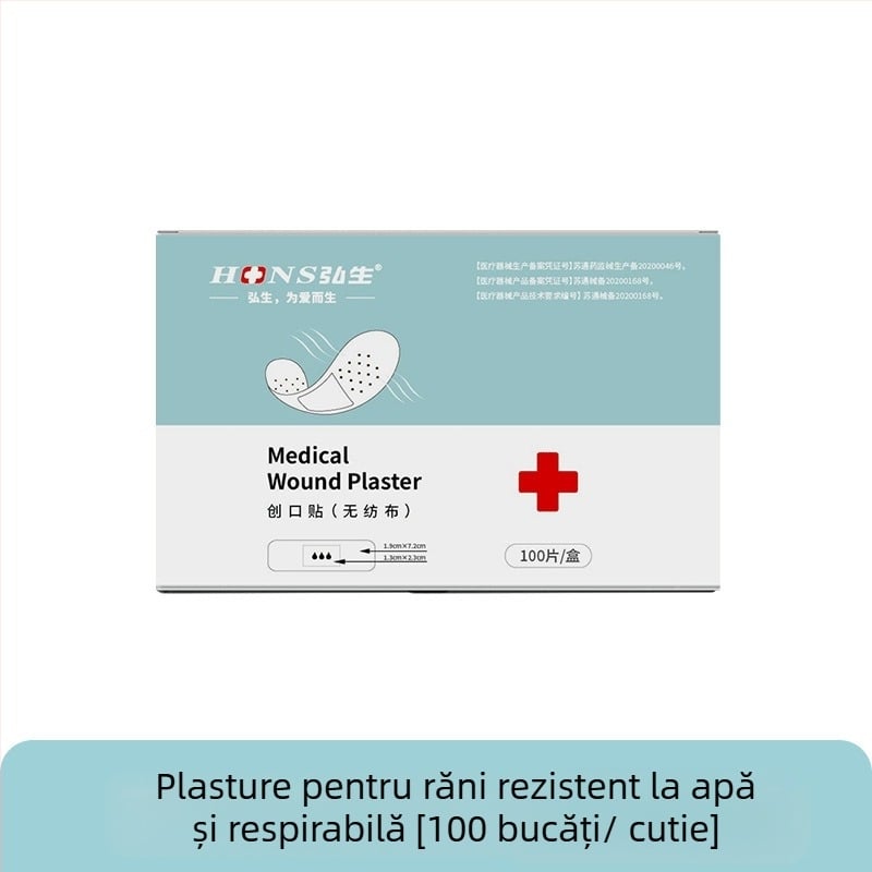 Bandaj din țesătură elastică, rotund, impermeabil, cutie cu 100 bucăți, de unică folosință, pentru recoltare de sânge și protecția piciorului