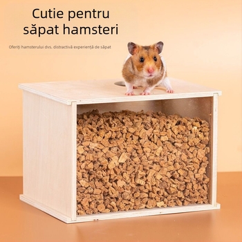Cutie din lemn pentru săpat și adăpost pentru hamster — set DIY de decorare cuștii, marca Cute love new