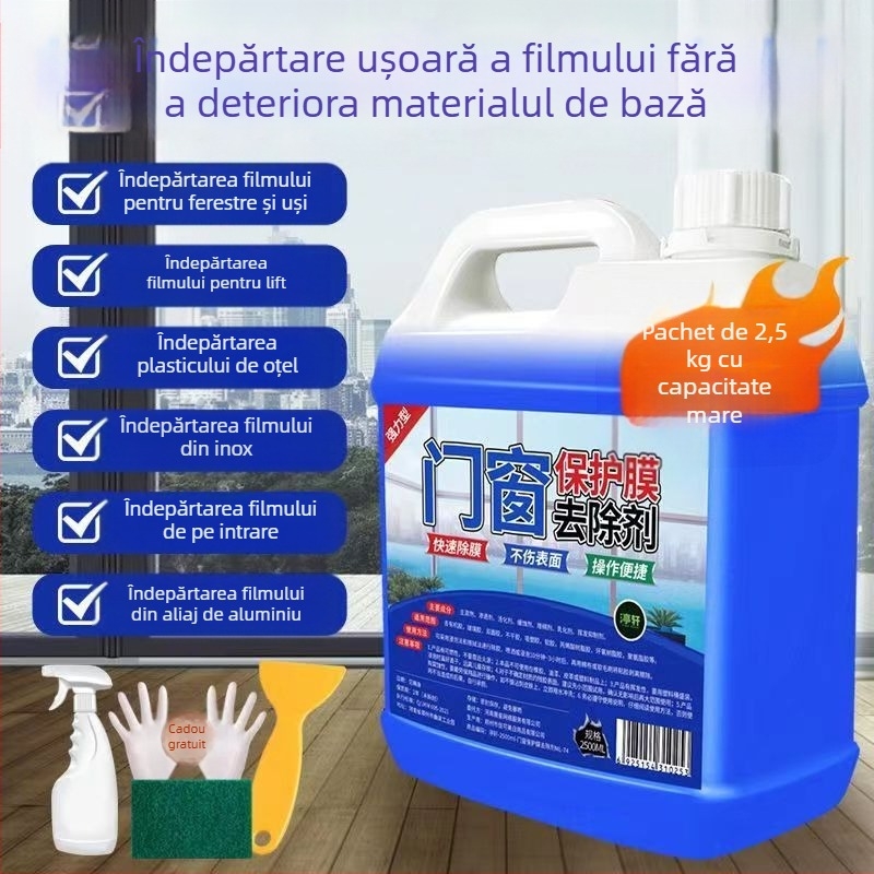 Îndepărtător de lipici pentru folie de protecție pentru uși și ferestre, pentru suprafețe din oțel inoxidabil și aliaj de aluminiu, detergent universal Yangxing