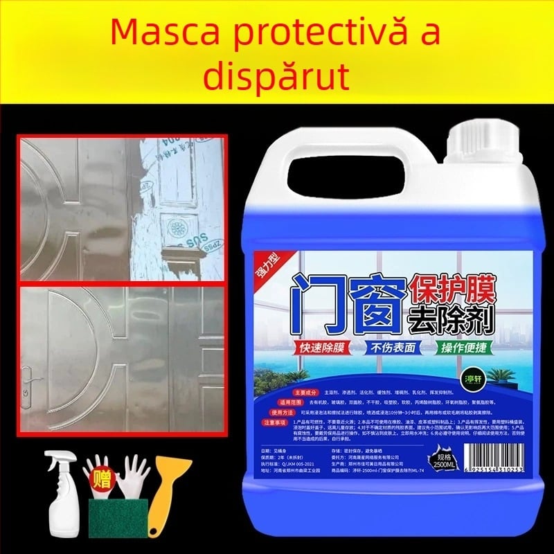 Îndepărtător de lipici pentru folie de protecție pentru uși și ferestre, pentru suprafețe din oțel inoxidabil și aliaj de aluminiu, detergent universal Yangxing