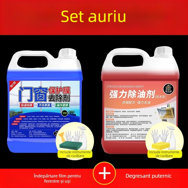 Îndepărtător de lipici pentru folie de protecție pentru uși și ferestre, pentru suprafețe din oțel inoxidabil și aliaj de aluminiu, detergent universal Yangxing