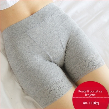 Șorturi de siguranță pentru femei – anti-transparență, talie joasă, șorturi din bumbac uni cu căptușeală din viscoză (90% bumbac, 80% viscoză)