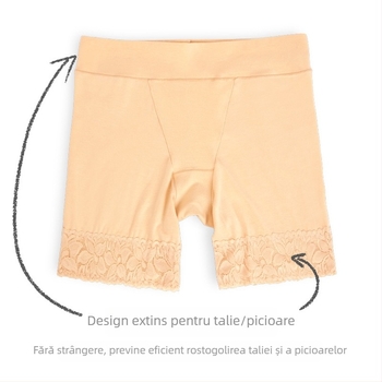 Șorturi de siguranță pentru femei – anti-transparență, talie joasă, șorturi din bumbac uni cu căptușeală din viscoză (90% bumbac, 80% viscoză)
