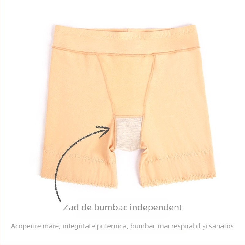 Șorturi de siguranță pentru femei – anti-transparență, talie joasă, șorturi din bumbac uni cu căptușeală din viscoză (90% bumbac, 80% viscoză)