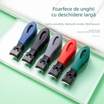 Clește pentru unghii cu deschidere mare, construcție din plastic + oțel inox, portabil, gură plată, uz casnic