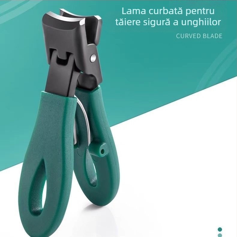 Clește pentru unghii cu deschidere mare, construcție din plastic + oțel inox, portabil, gură plată, uz casnic