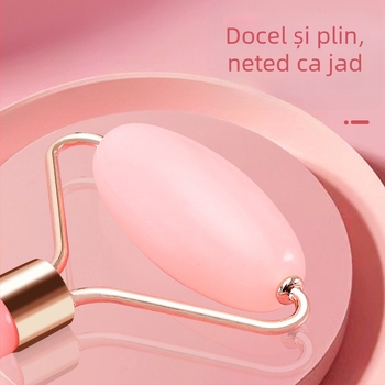 Set roller facial în formă de inimă din cristal pudră, placa de masaj facial cu două capete, manual