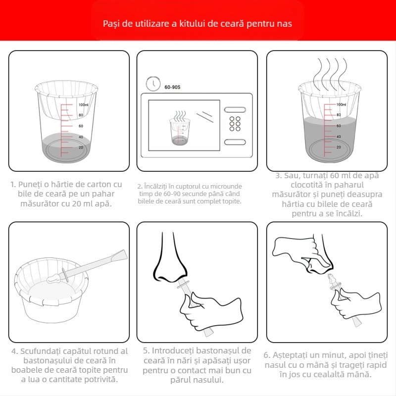 LIDDY Kit de ceară pentru nas – Îndepărtarea părului din nas, 150 g