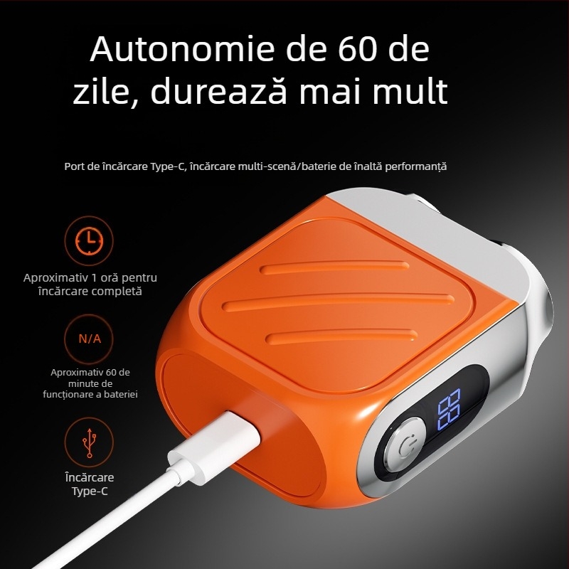 Aparat de ras electric mini pentru bărbați, cu cap magnetic plutitor, cu două lame rotative, reîncărcabil, funcționare silențioasă