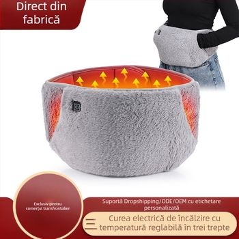 Centură de talie încălzită, căptușeală plușată, alimentare USB, control al temperaturii în trei trepte