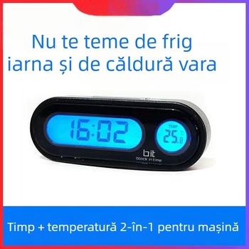 Town Head ceas digital auto cu măsurare temperatură și umiditate, tip axial, carcasă din plastic