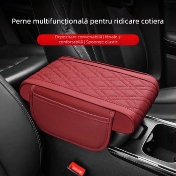 Pad din piele pentru cotiera centrală a vehiculului – crește înălțimea, compartimente multiple, marca Luda, compatibil cu modelele generale