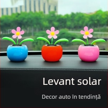 Ornament interior auto din plastic pentru consola centrală, motiv floare de soare, stil simplu, brandul 1