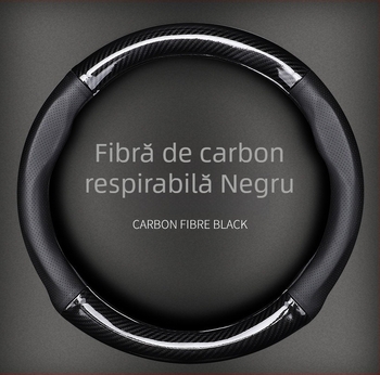 Husă de volan pentru Volkswagen cu textură carbon și piele Ultrafilm | Patru Sezoane | Compatibil cu toate modelele VW
