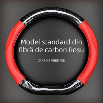 Husă de volan pentru Volkswagen cu textură carbon și piele Ultrafilm | Patru Sezoane | Compatibil cu toate modelele VW