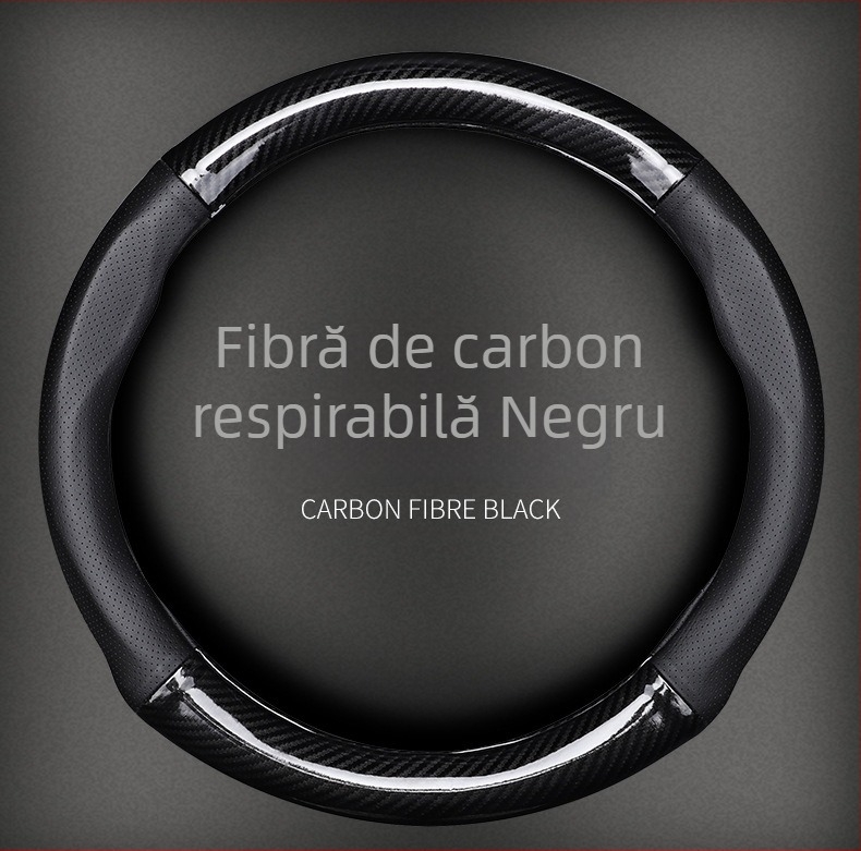 Husă de volan pentru Volkswagen cu textură carbon și piele Ultrafilm | Patru Sezoane | Compatibil cu toate modelele VW