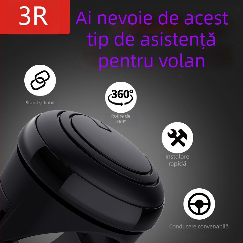 3R Booster volan – corp ABS, compatibil cu majoritatea modelelor, greutate 0,1 kg, imprimare logo