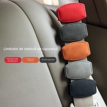 Limitator de centură de siguranță auto pentru femei însărcinate și copii, clips reglabil, atașare magnetică, material din piele întoarsă