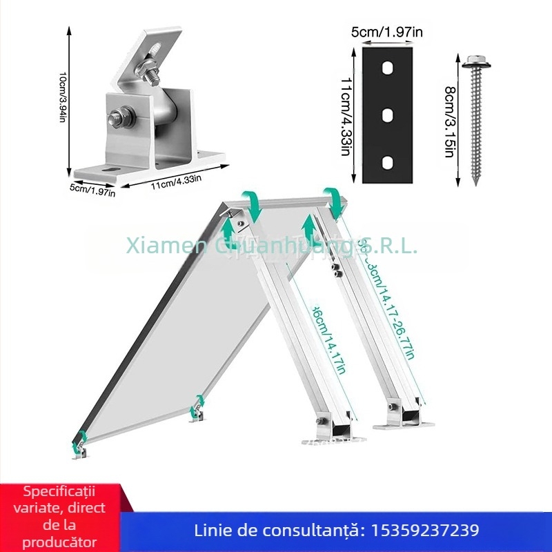 Chuanpu suport fotovoltaic din aliaj de aluminiu, cu picioare frontale și spate reglabile